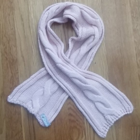 DIESEL Baby Pink Cable Knit Winter Scarf Acrylic Mohair Designer Luxury - Picture 1 of 4